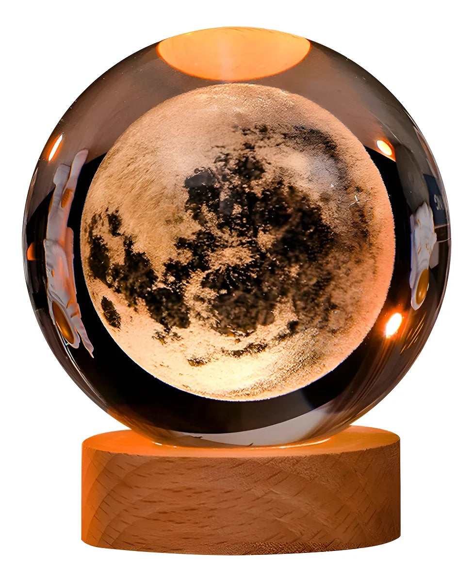 Lampara Luna Llena 3D Flotante