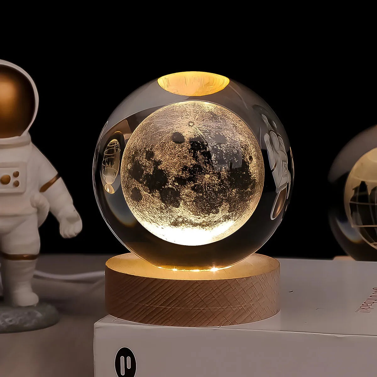 Lampara Luna Llena 3D Flotante