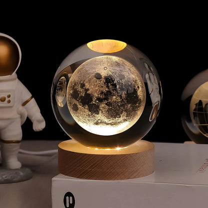 Lampara Luna Llena 3D Flotante