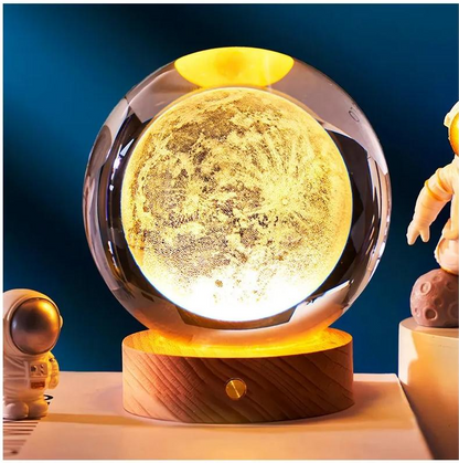 Lampara Luna Llena 3D Flotante