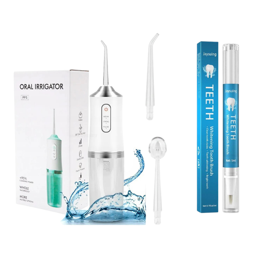 COMBO IRRIGADOR BUCAL + LAPIZ BLANQUEADOR DENTAL